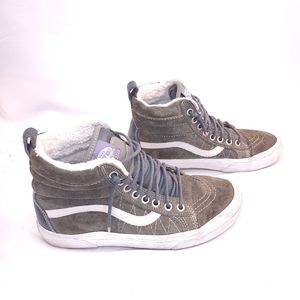 Vans SK8-HI Top Suede Sneakers Faux Fur Flined Lace Up Shoes Womens Size 7.5